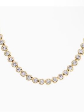 Adina Eden Gold 3mm CZ Bezel Tennis Necklace